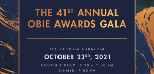 Graphic to advertise the OBIE Awards