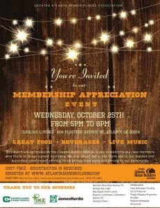 Greater Atlanta HBA Hosting Membership Appreciation Event