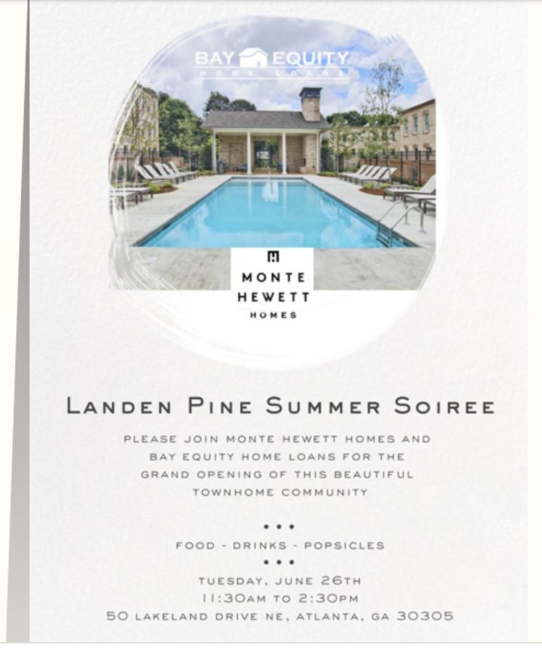 Join Monte Hewett Homes at Landen Pine Summer Soiree