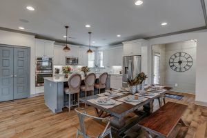kitchen island with pendant lighting
