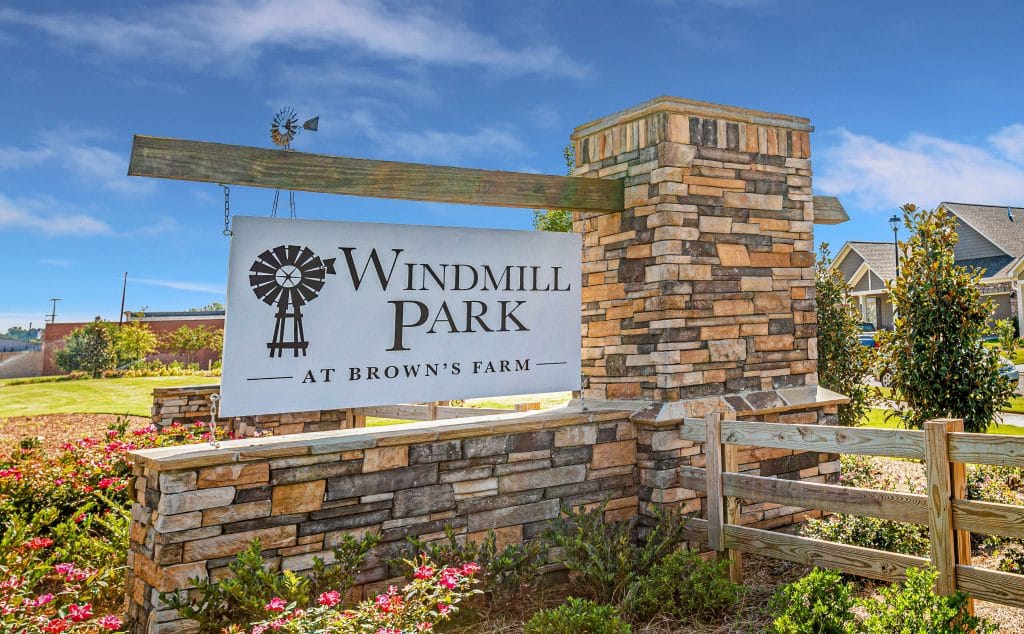 Windmill Park at Brown’s Farm Entrance Sign