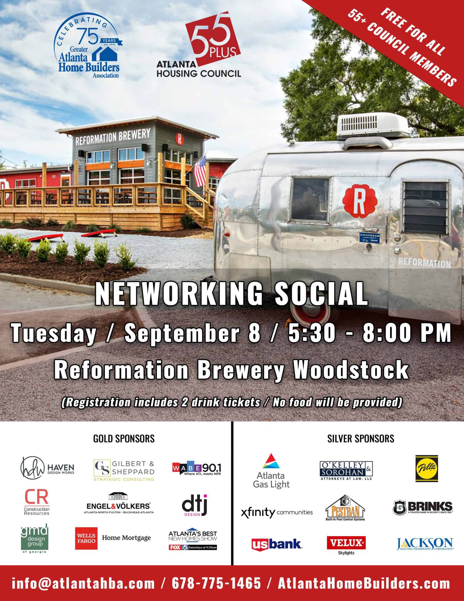 Atlanta 55+ Housing Council to Host Social at Reformation Brewery