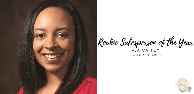 Aja Caffey at Rocklyn Homes Named 2020 Rookie Salesperson of the Year