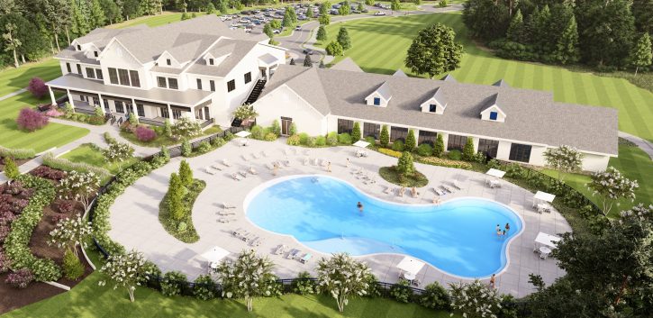 cresswind georgia at twin lakes clubhouse rendering pool view