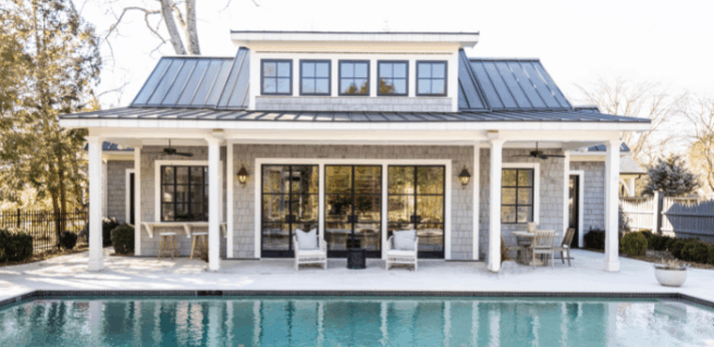 custom pool house addition by Womack Custom Homes
