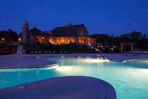 Pool at Sterling on the Lake at night