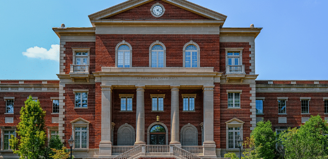 historic court house in downtown Alpharetta