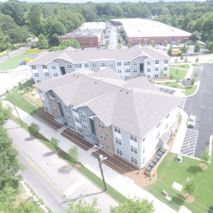 aerial view of the 1300, an affordable housing complex near the city of refuge campus