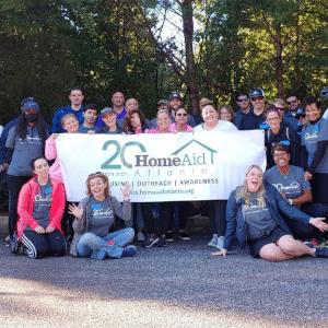 HomeAid Atlanta volunteers at a Care Day at Forsyth County Family Haven