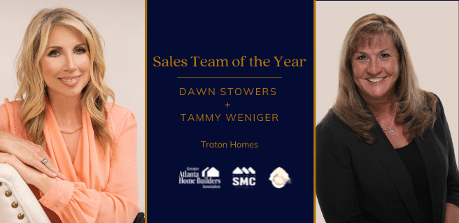 Stowers and Weniger with Traton Homes win Sales Team OTY