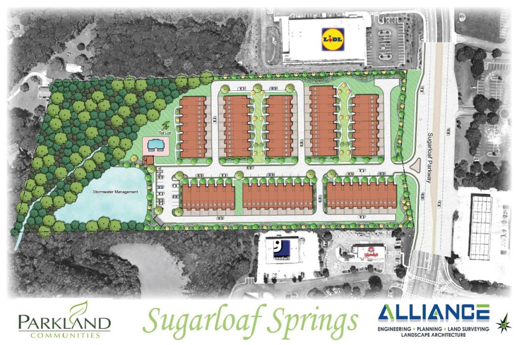 Sugarloaf Springs build to rent plat overview in Lawrenceville, Georgia