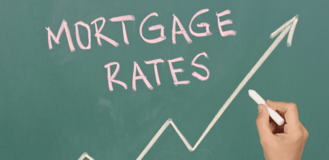 chart showing mortgage interest rates rising