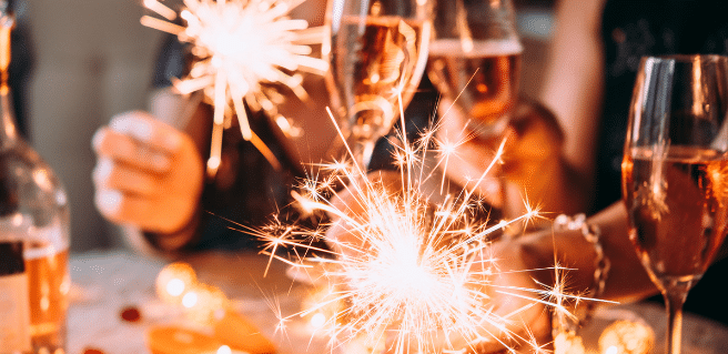 champagne toast and sprinklers for new years eve events in Atlanta