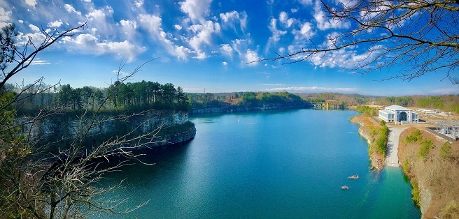 Atlanta's new Westside Park at Bellwood Quarry image of the quarry filled with water