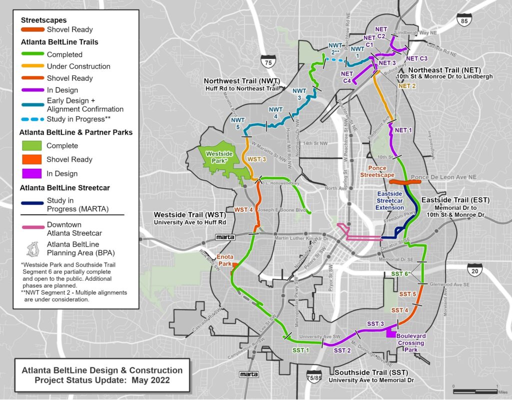 Atlanta BeltLine Northeast Trail Map