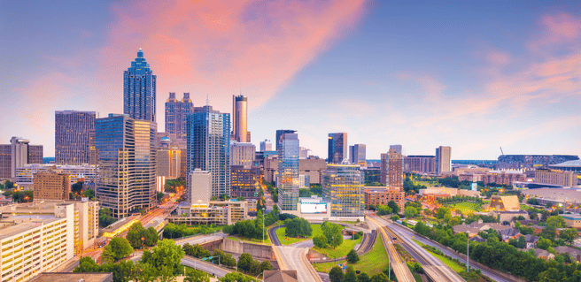 Atlanta Skyline at Dusk and ranks as Top Livable City
