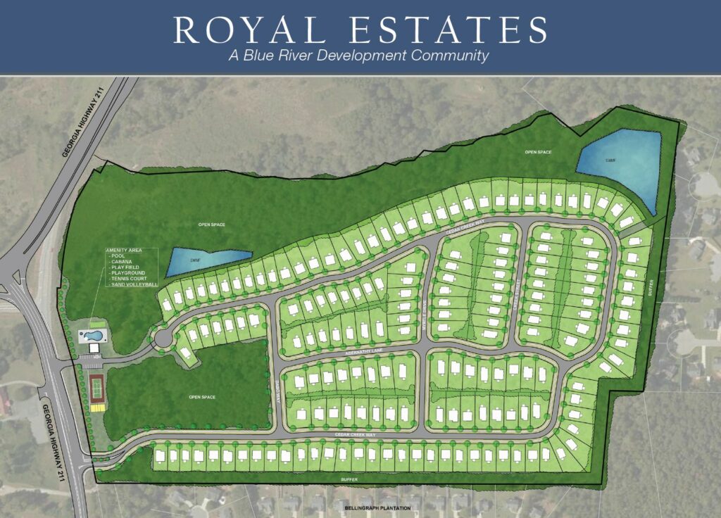Royal Estates, 173 single family homes in Winder - plat map