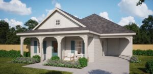 Portico elevation with carport at Grove Landing