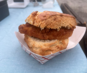 Fluffy Chicken Biscuit prepared by Southern Grace at Chamblee Tap & Market