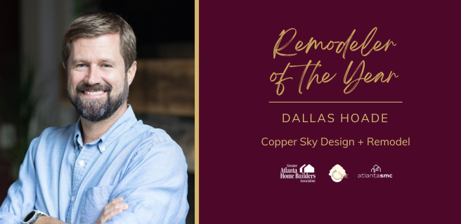 Dallas Hoade with Copper Sky Design + Remodel wins Remodeler of the Year at OBIE Awards