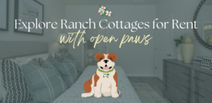 Ranch Cottages for Rent graphic with Dogwood the virtual mascot