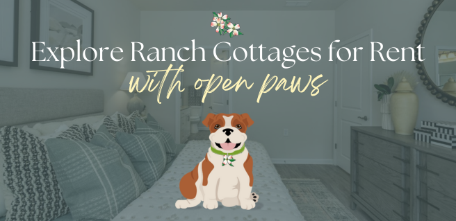 Ranch Cottages for Rent graphic with Dogwood the virtual mascot