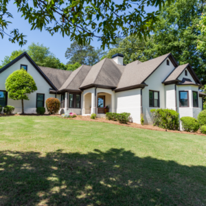 Cartersville home exterior with white brick