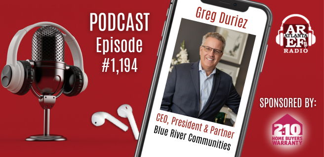 Greg Duriez with Blue River Communities Radio promotional graphic