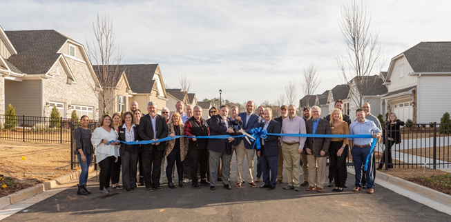 Cresswind Spring Haven local officials and dignitaries event group shot in front of model homes.