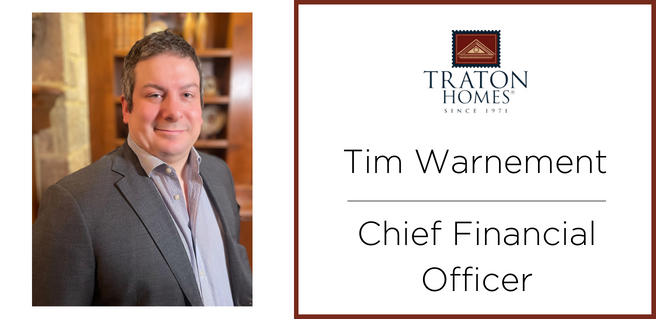Tim Warnement announced as Traton Homes new CFO