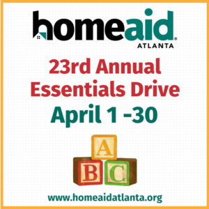 HomeAid 23rd Annual Essentials Drive Promotional Graphic